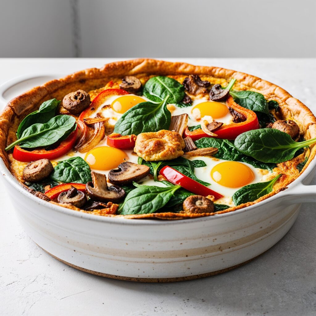 Vegetarian Cottage Cheese Egg Bake