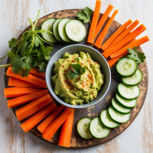 Homemade Guacamole with Veggie Sticks