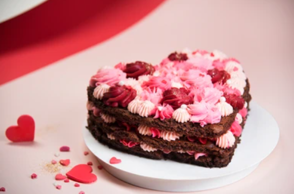 heart-shaped cake