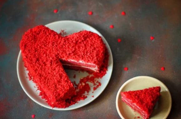 heart-shaped cake decoration